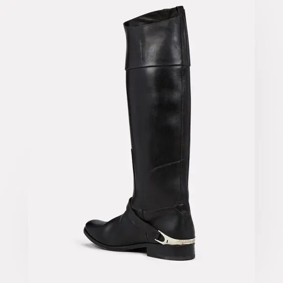 GOLDEN GOOSE Charlie Knee-High Leather Bootstrap Size EU 37 US 7 NWOB READ - Picture 6 of 11